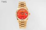 ROLEX Day-date Replica with Gold Case Automatic Movement High Quality Steel 36mm Red Watch